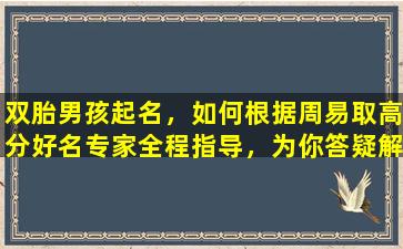 双胎男孩起名，如何根据周易取高分好名专家全程指导，为你答疑解惑  ！